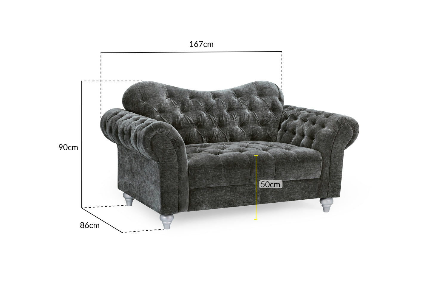 Jubilee Sofa Grey 2 Seater