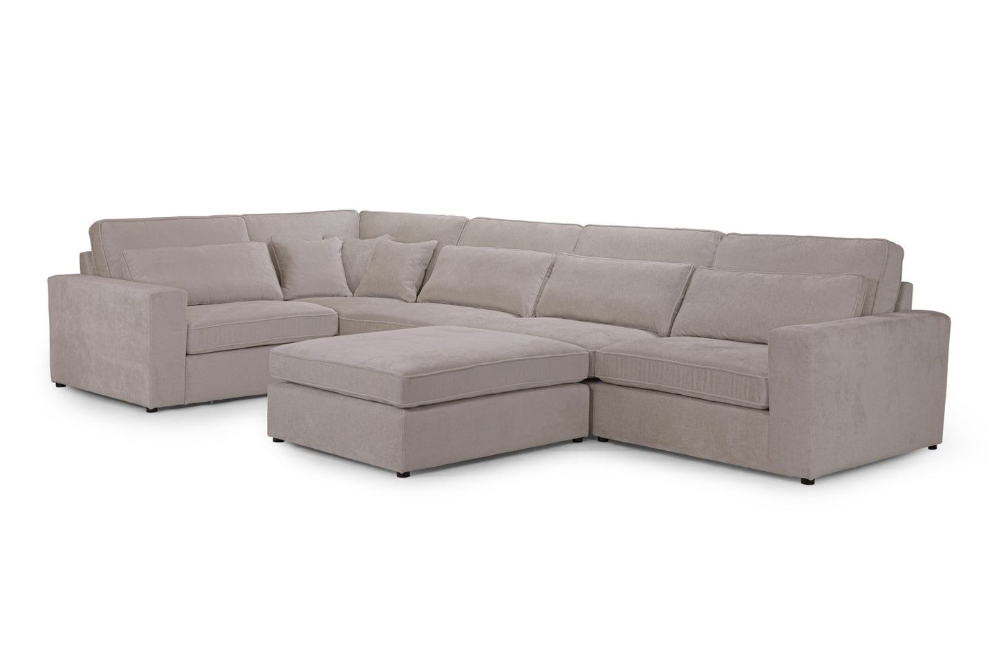 Kiana Sofa Mocha Modular Corner with Footstool