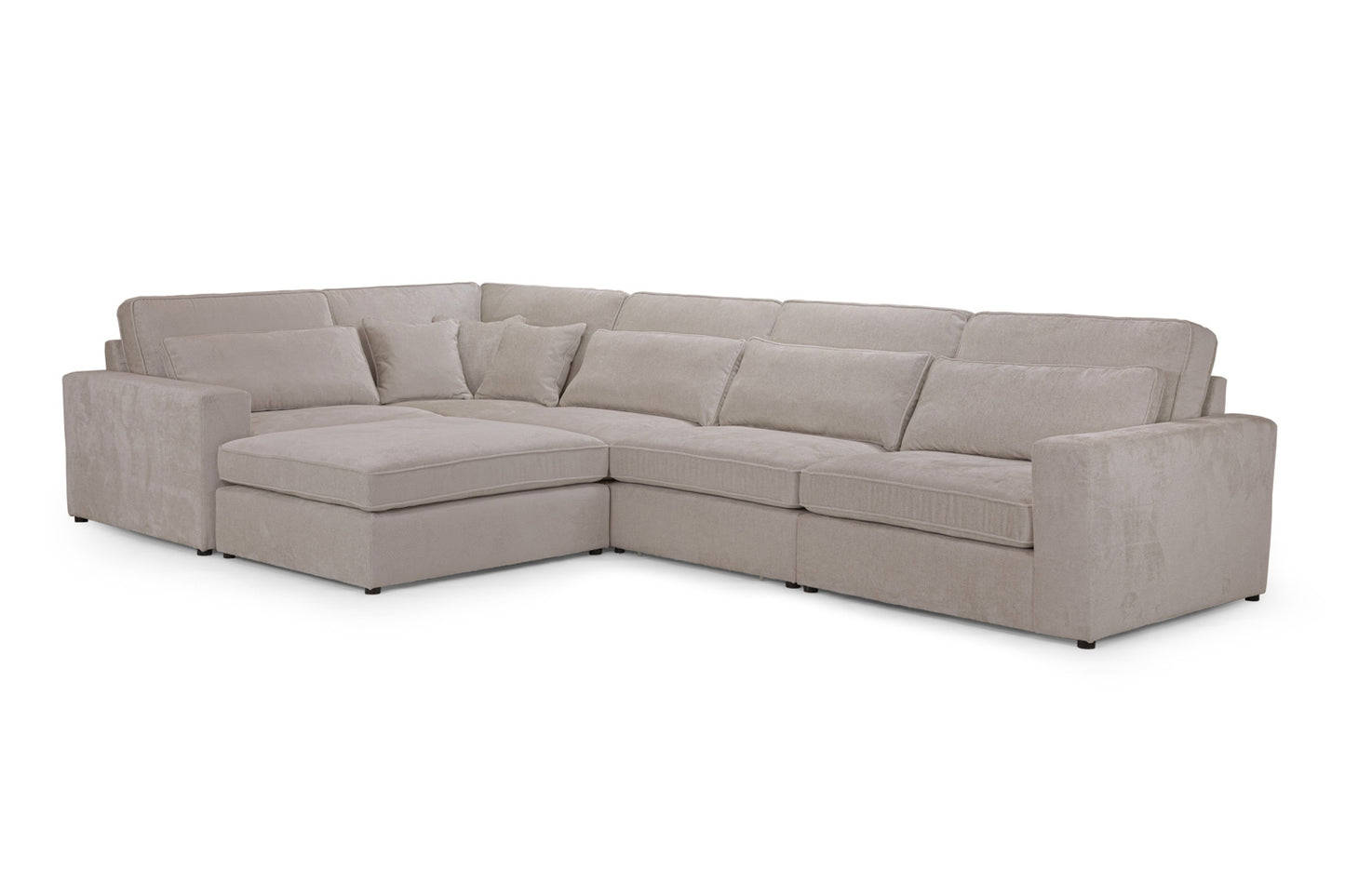 Kiana Sofa Mocha Modular Corner with Footstool