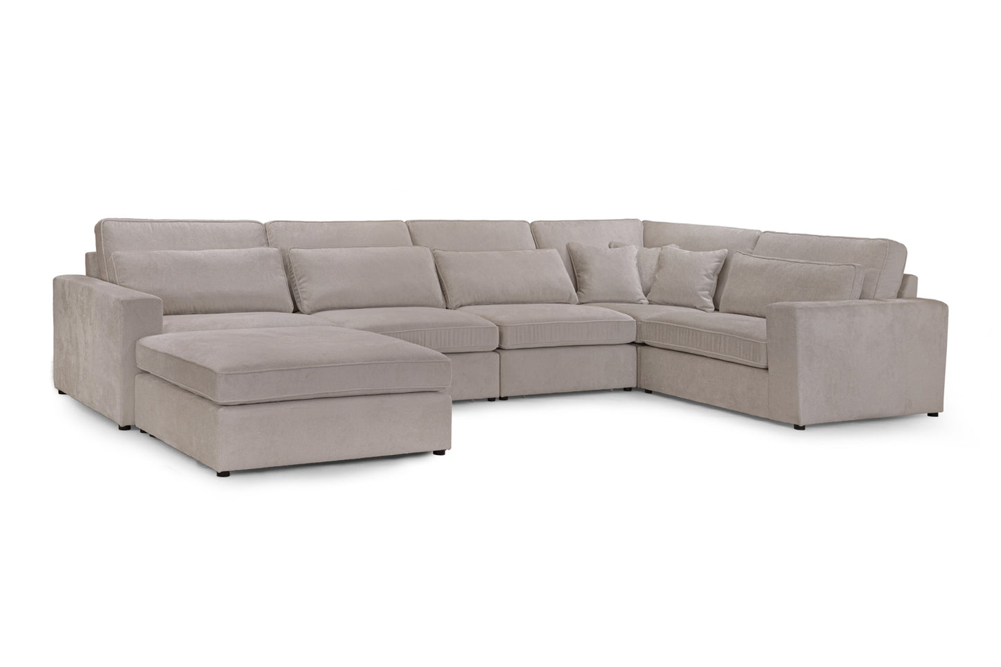 Kiana Sofa Mocha Modular Corner with Footstool