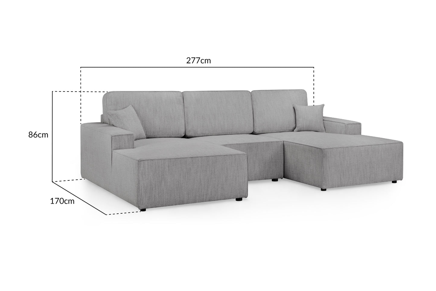 Leo Sofa Grey U Shape Corner