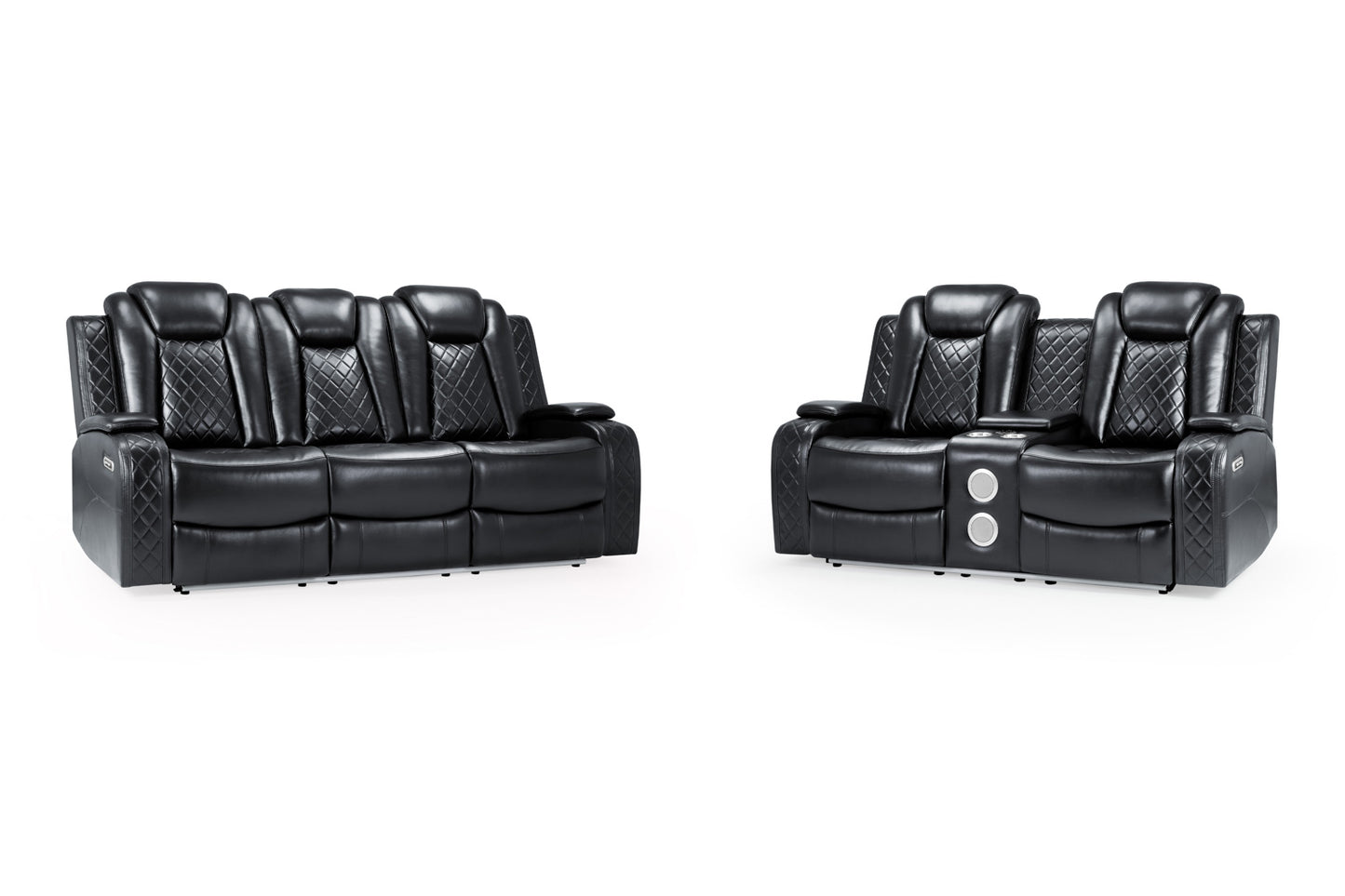 London Recliner Sofa Black 3+2 Set