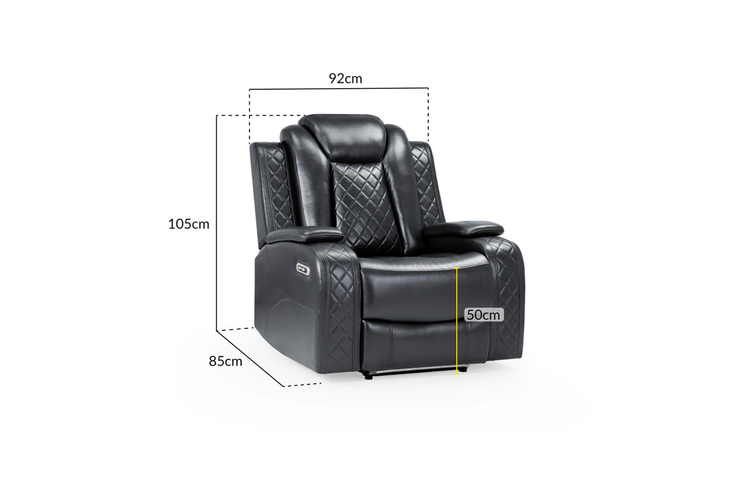 London Recliner Sofa Black Armchair