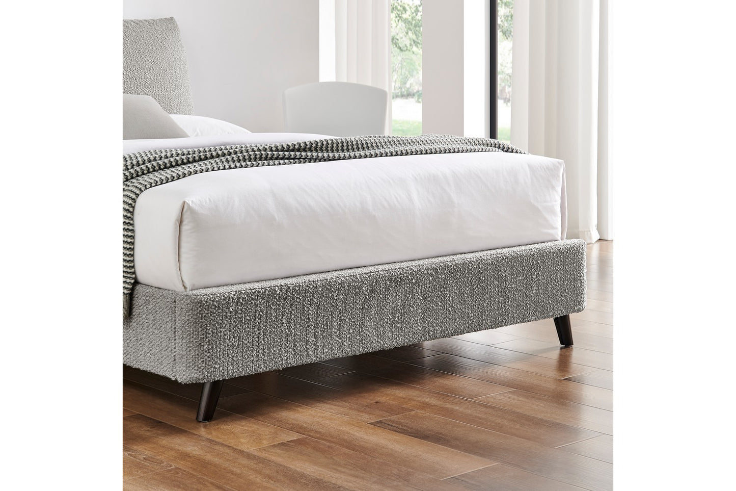 Luna Pillow Bed Frame Double Boucle Grey