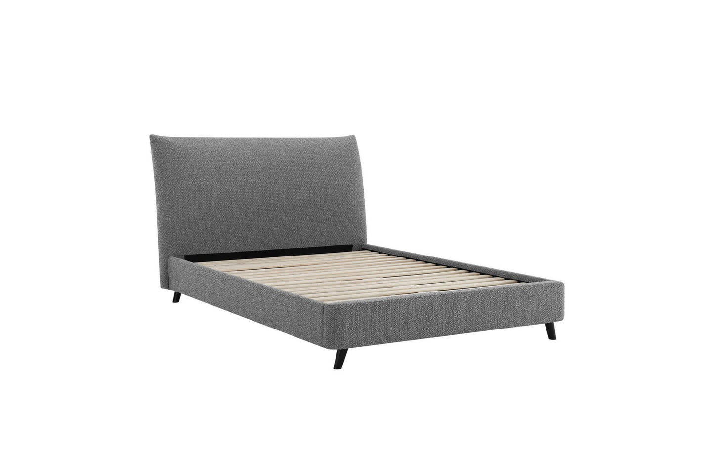 Luna Pillow Bed Frame Double Boucle Grey