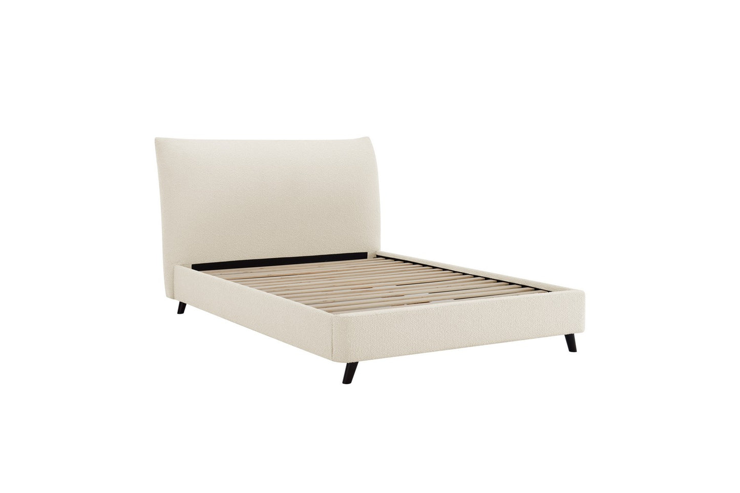 Luna Pillow Bed Frame Double Boucle Ivory