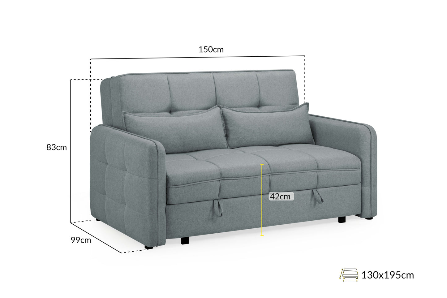 Marley Sofabed Grey 2 Seater