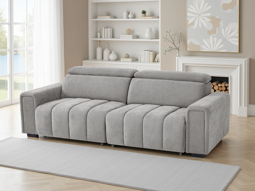 Molly grey electric three seater sofa bed