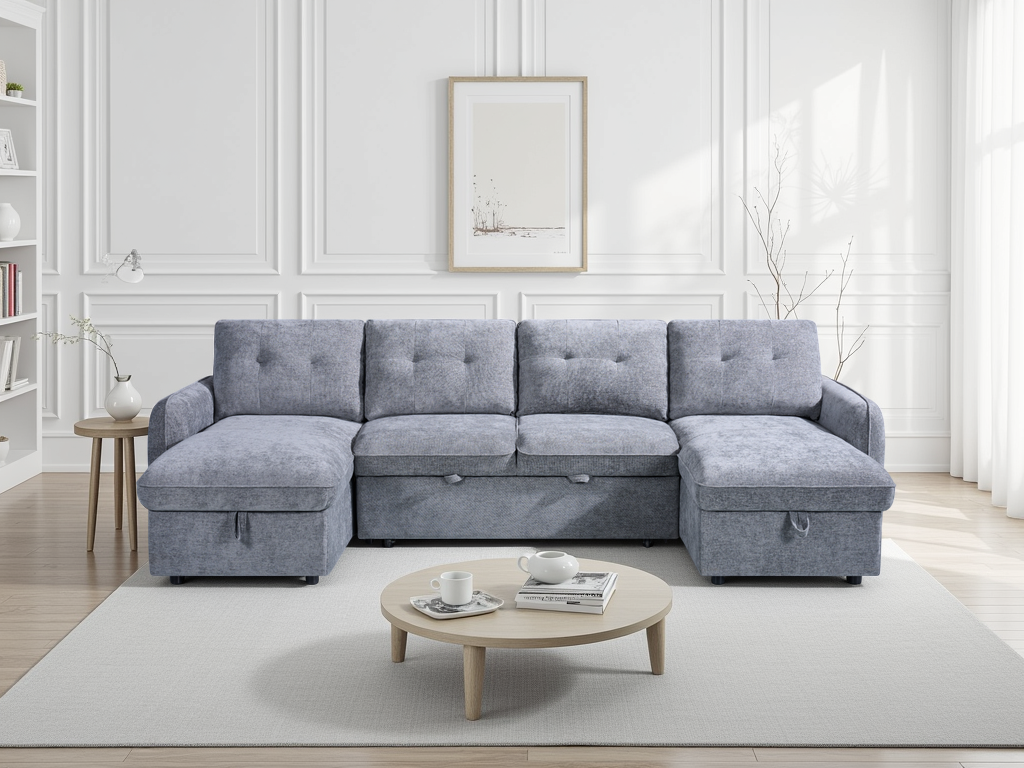 Moscow Sofabed Grey U Shape Corner
