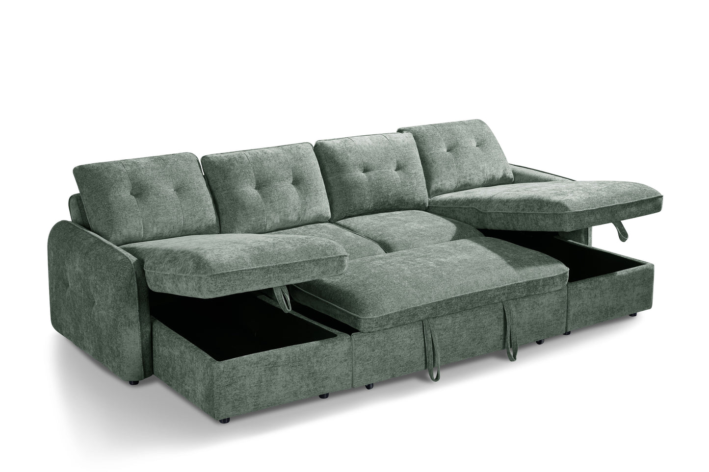 Moscow Sofabed Green U Shape Corner