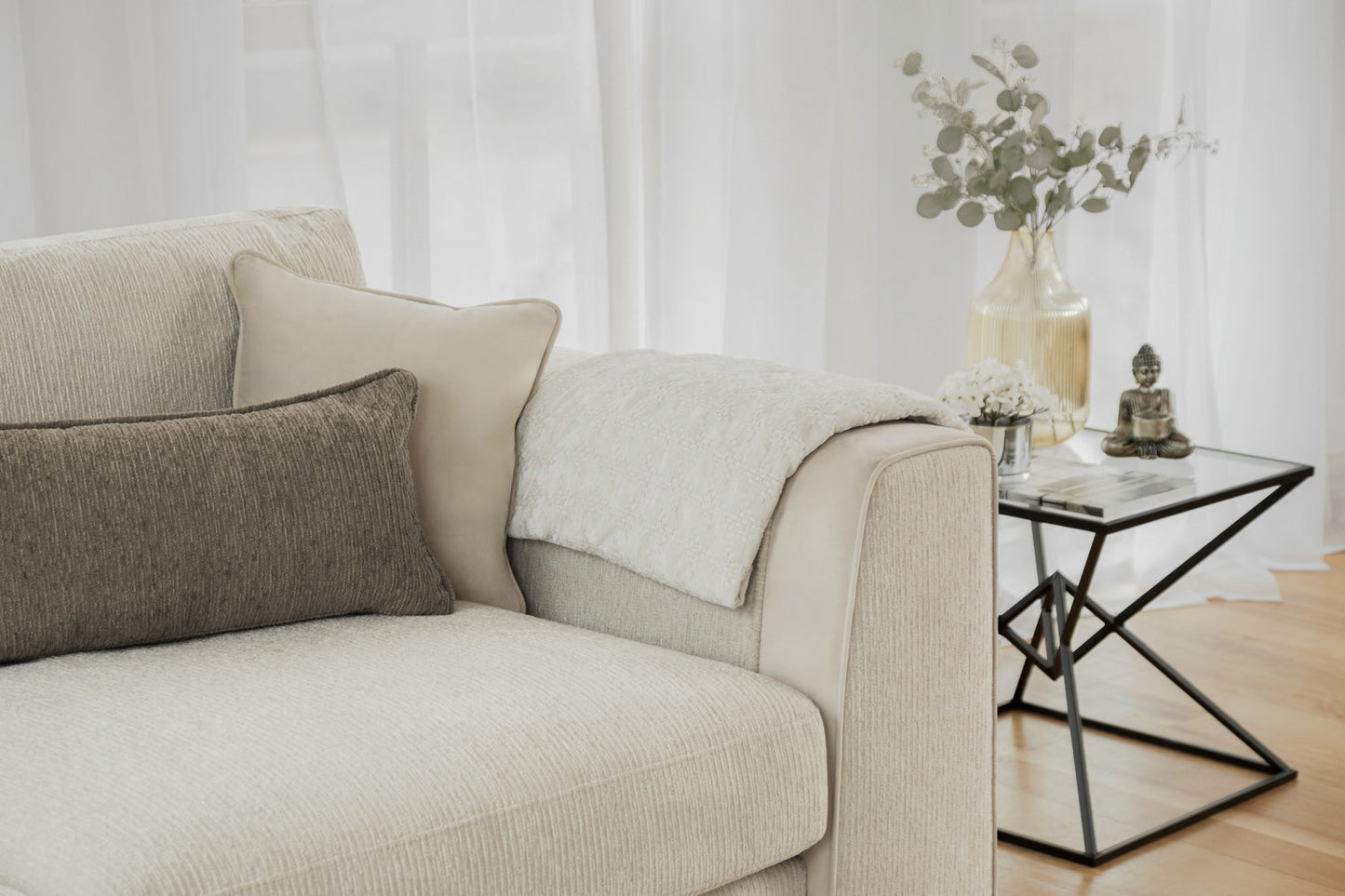 Naples Sofa Beige Large Corner