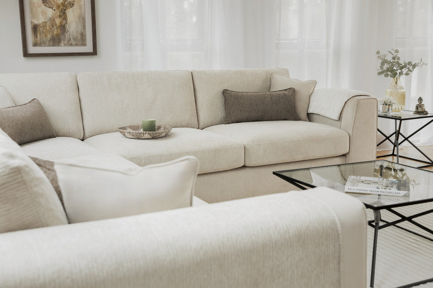 Naples Sofa Beige Large Corner