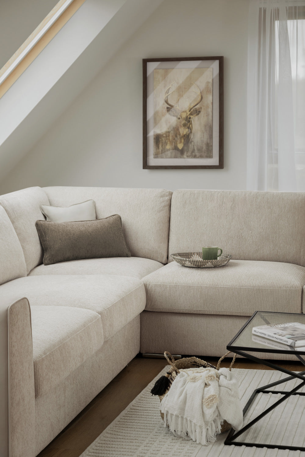 Naples Sofa Beige Large Corner
