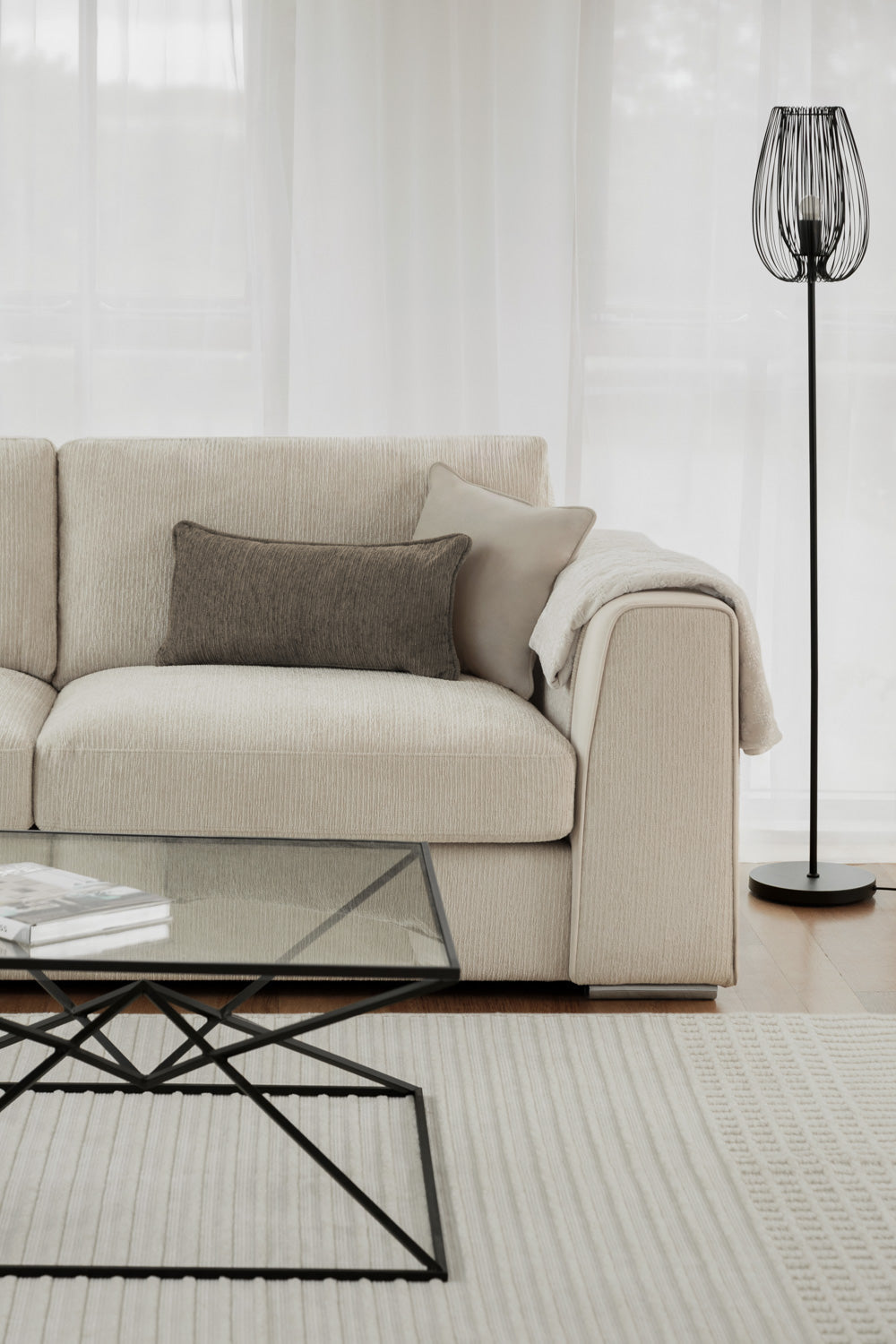 Naples Sofa Beige Large Corner