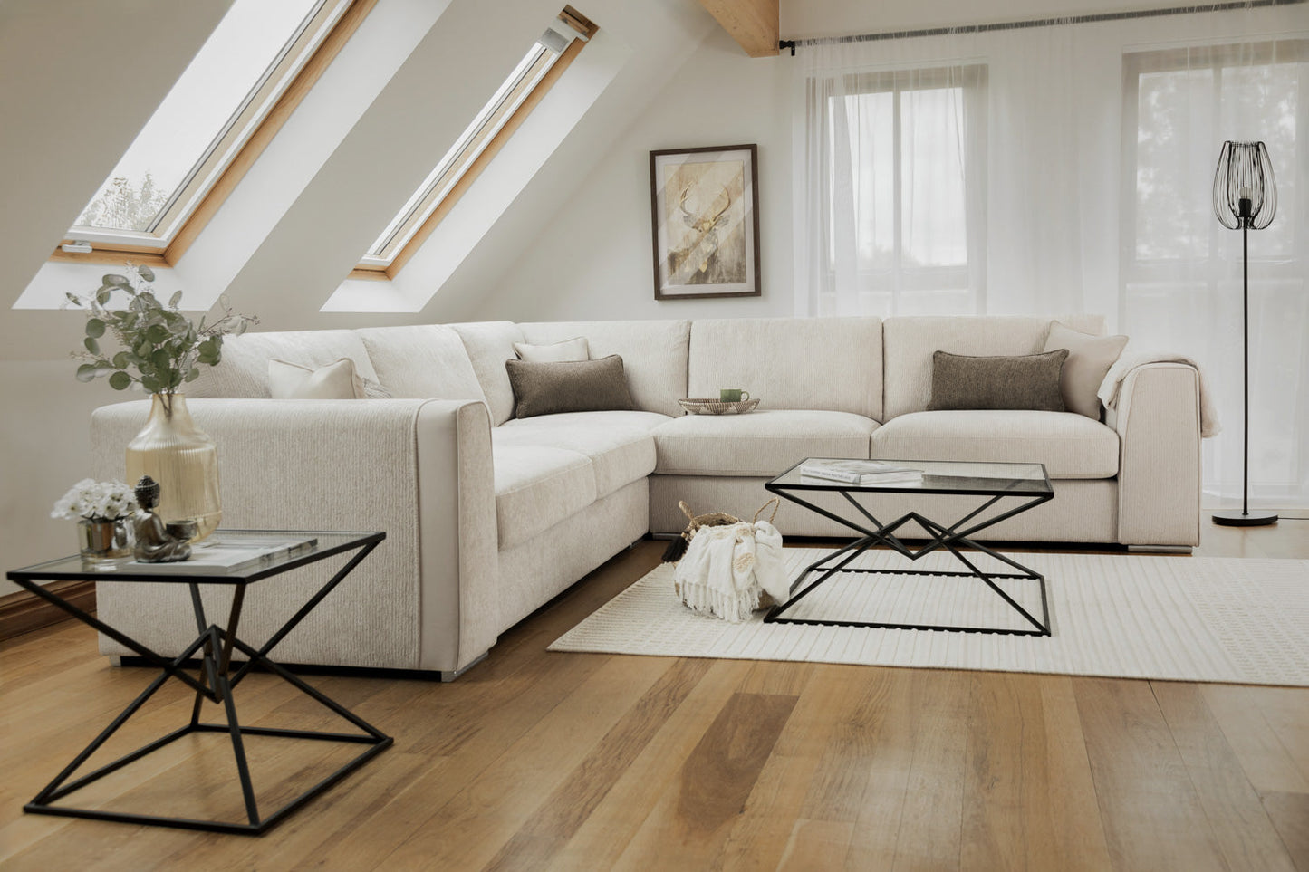 Naples Sofa Beige Large Corner