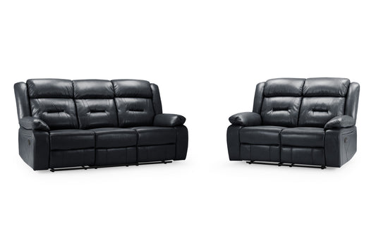 Novie Recliner Sofa Black 3+2 Set