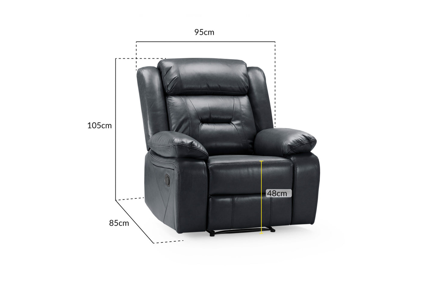 Novie Recliner Sofa Black Armchair