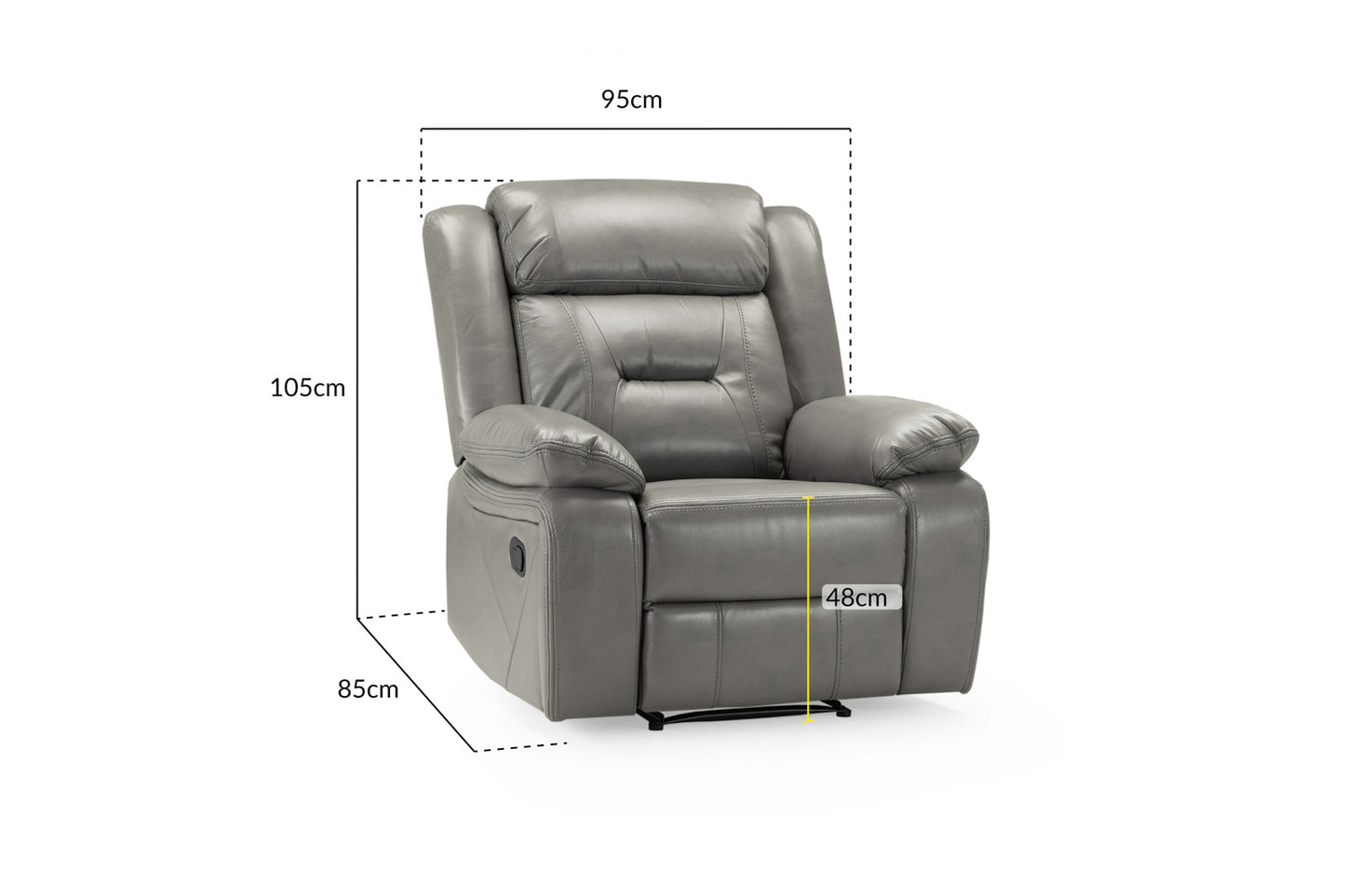 Novie Recliner Sofa Grey Armchair