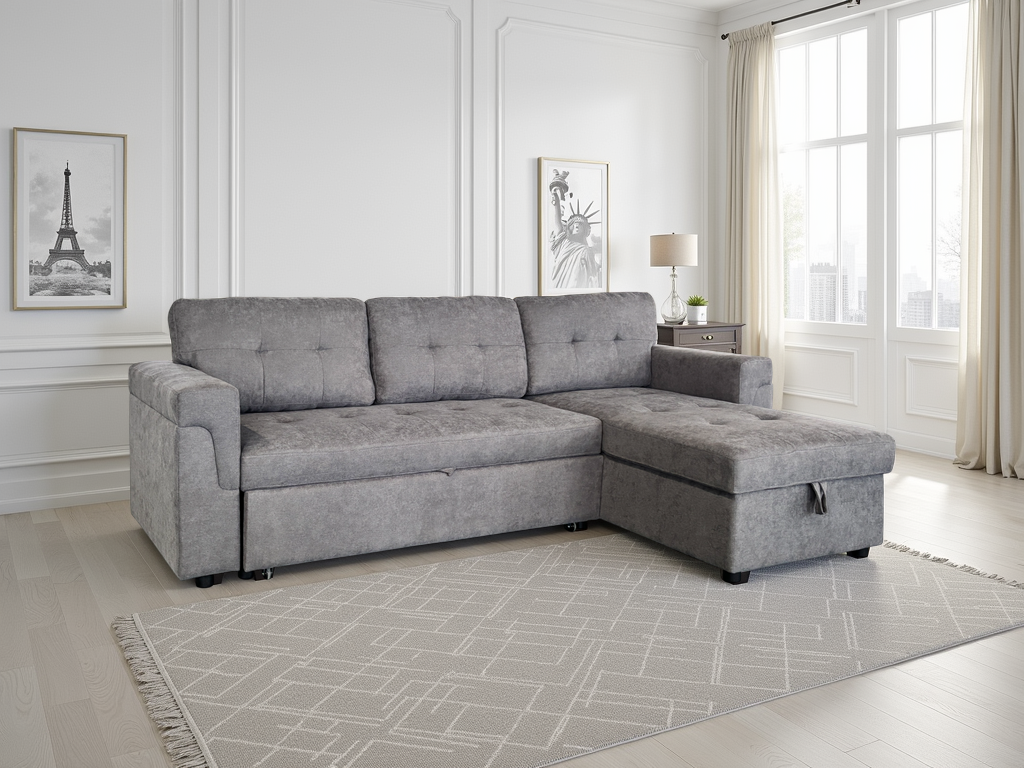 Omniya Sofabed Grey Universal Corner