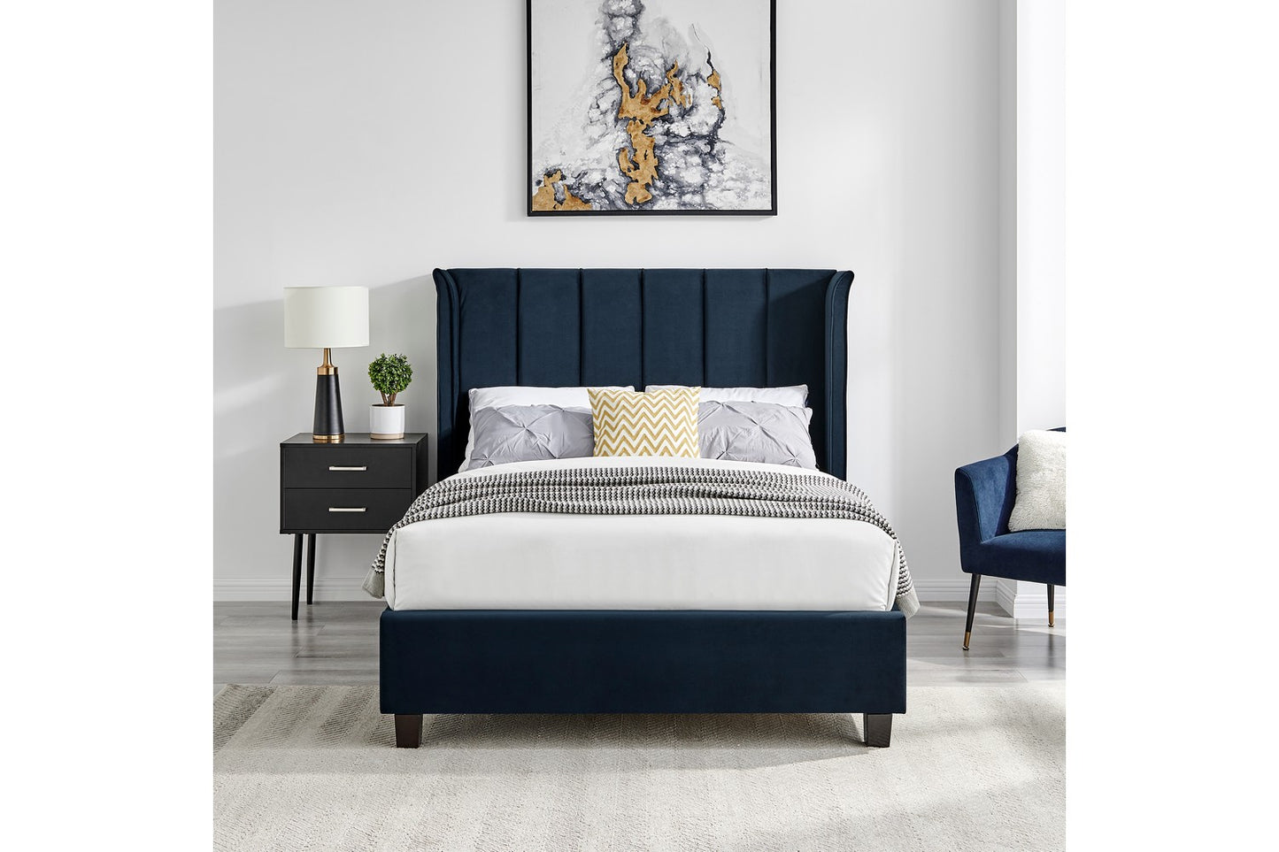 Polaris Bed Frame Double Blue