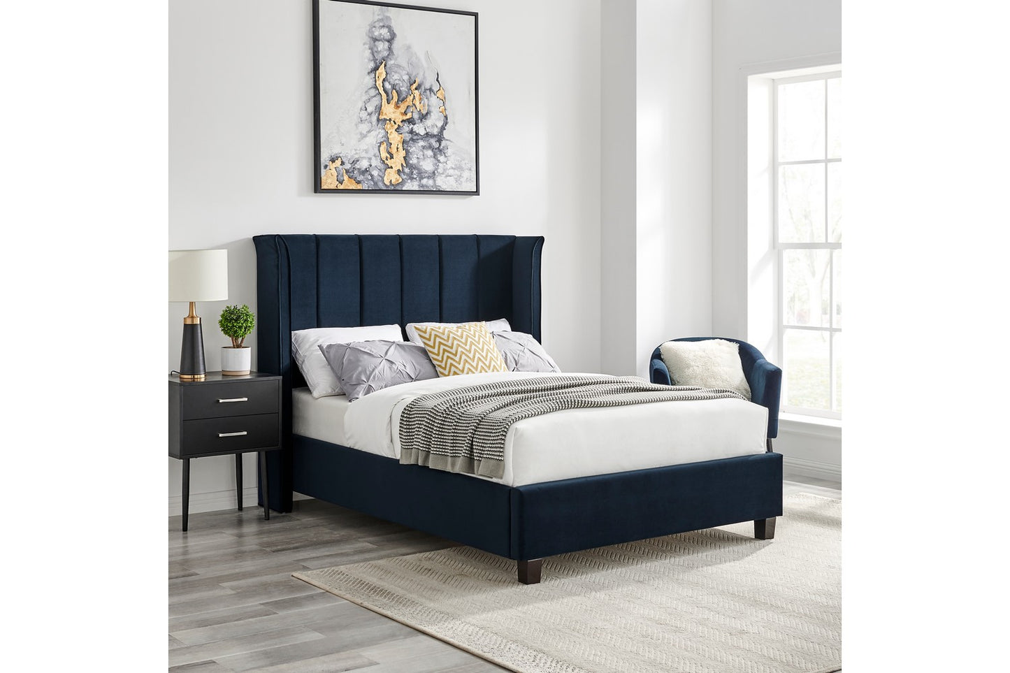 Polaris Bed Frame Double Blue