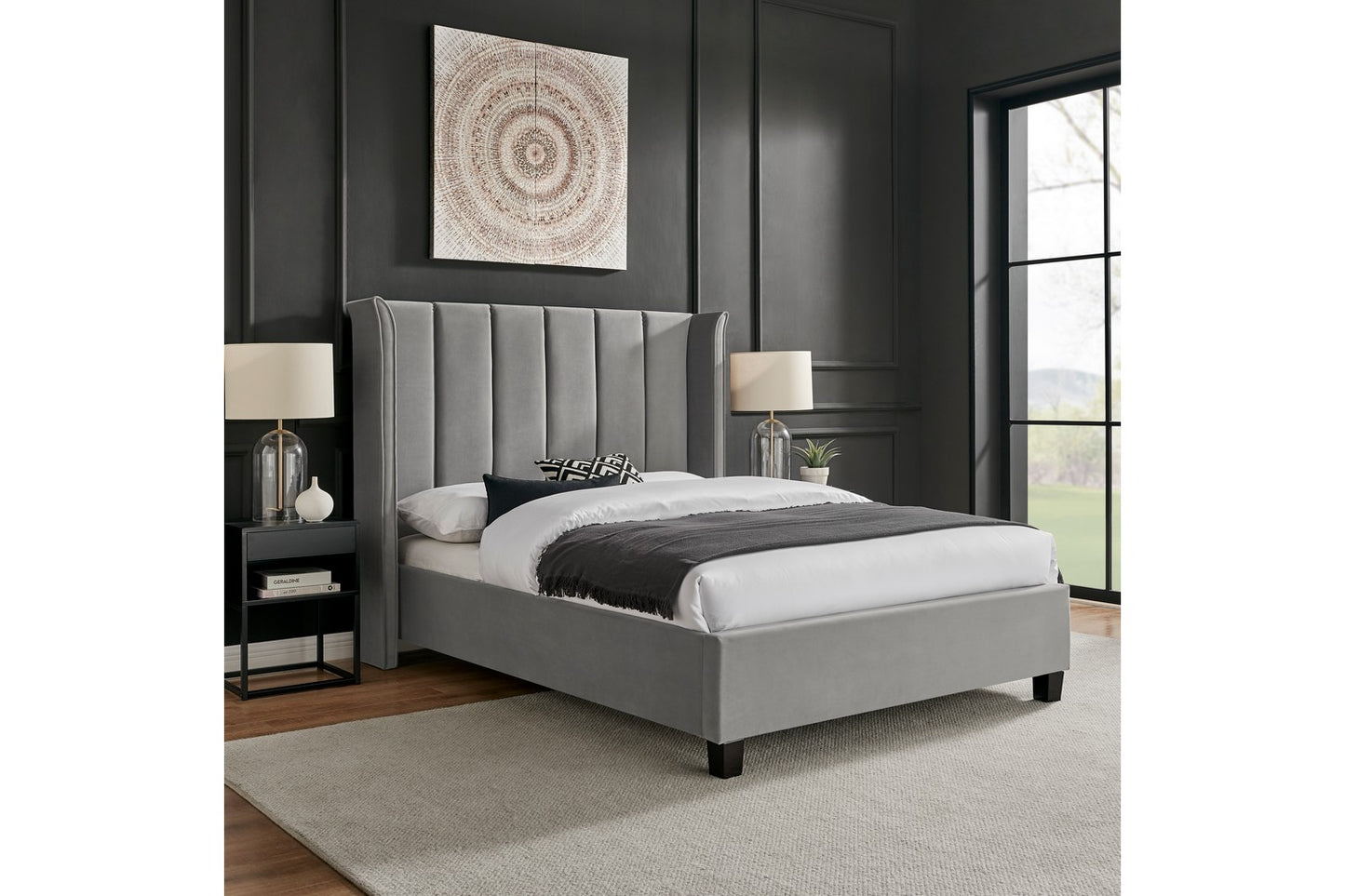 Polaris Bed Frame King Silver