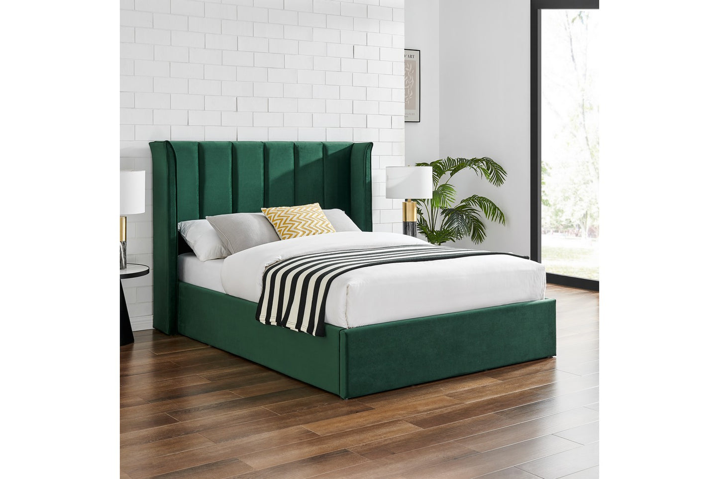 Polaris Bed Frame Double Emerald Ottoman Storage