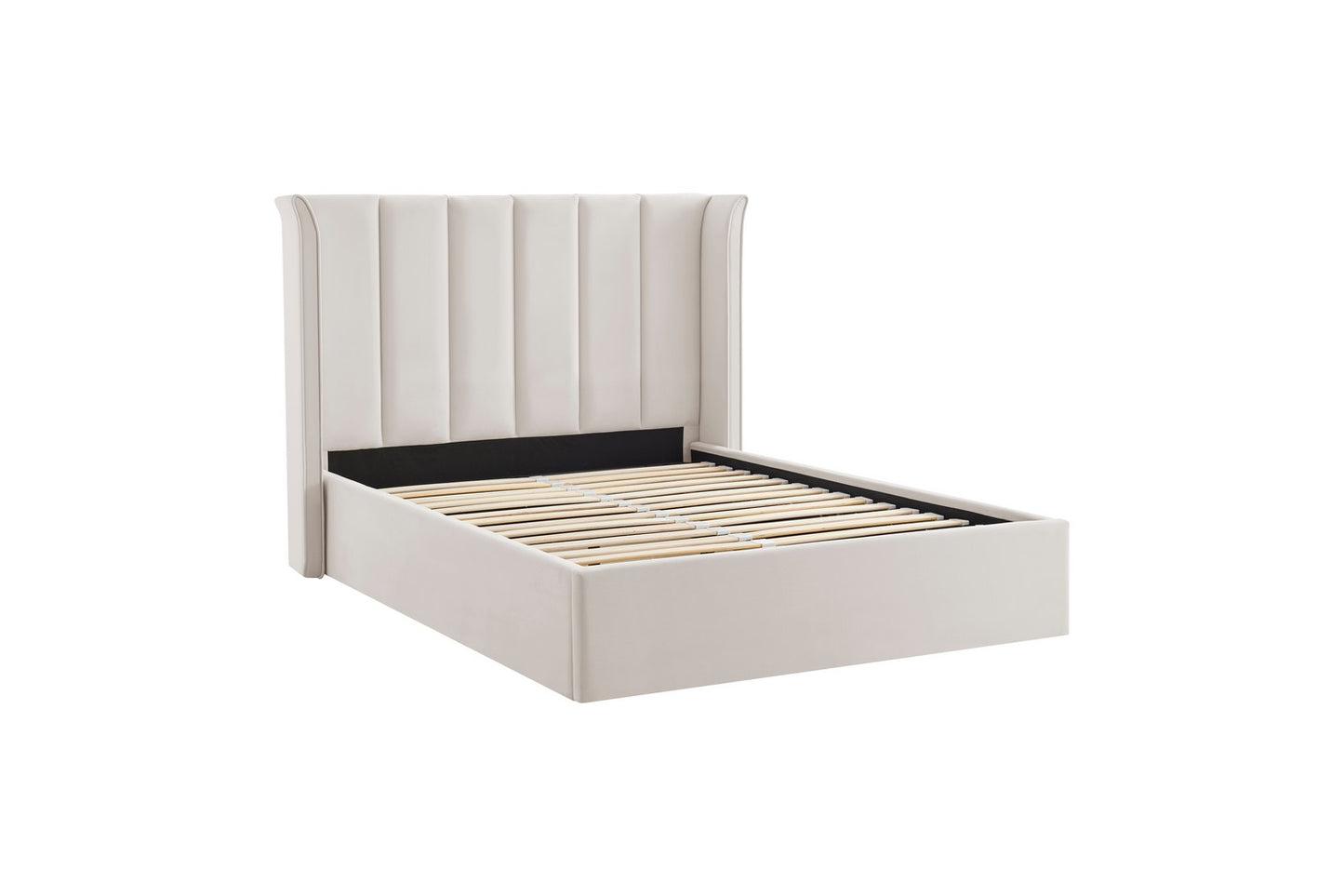 Polaris Bed Frame Double Natural Ottoman Storage