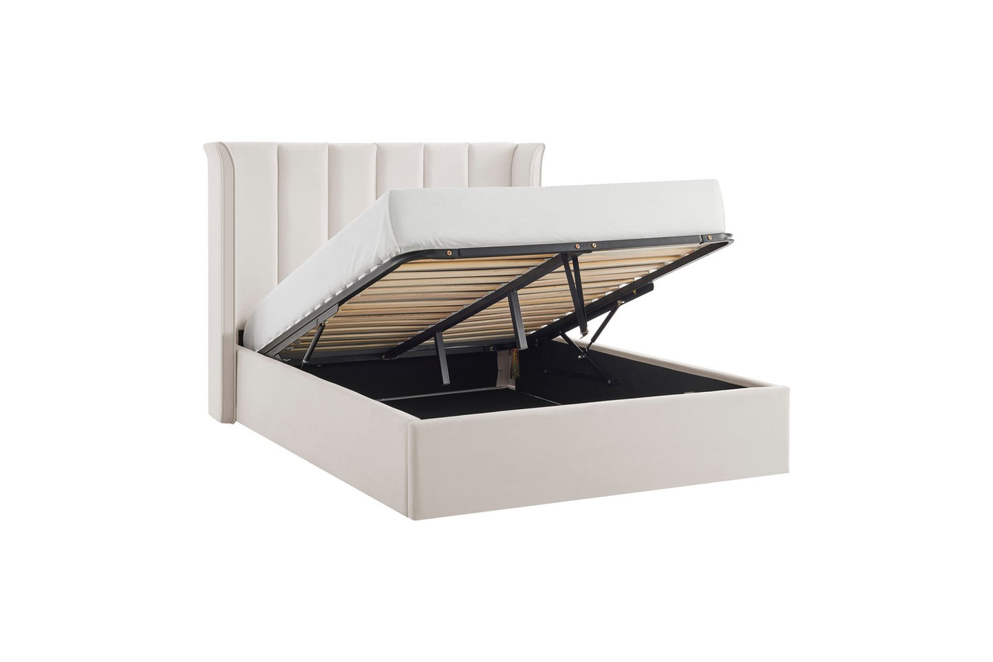 Polaris Bed Frame Double Natural Ottoman Storage