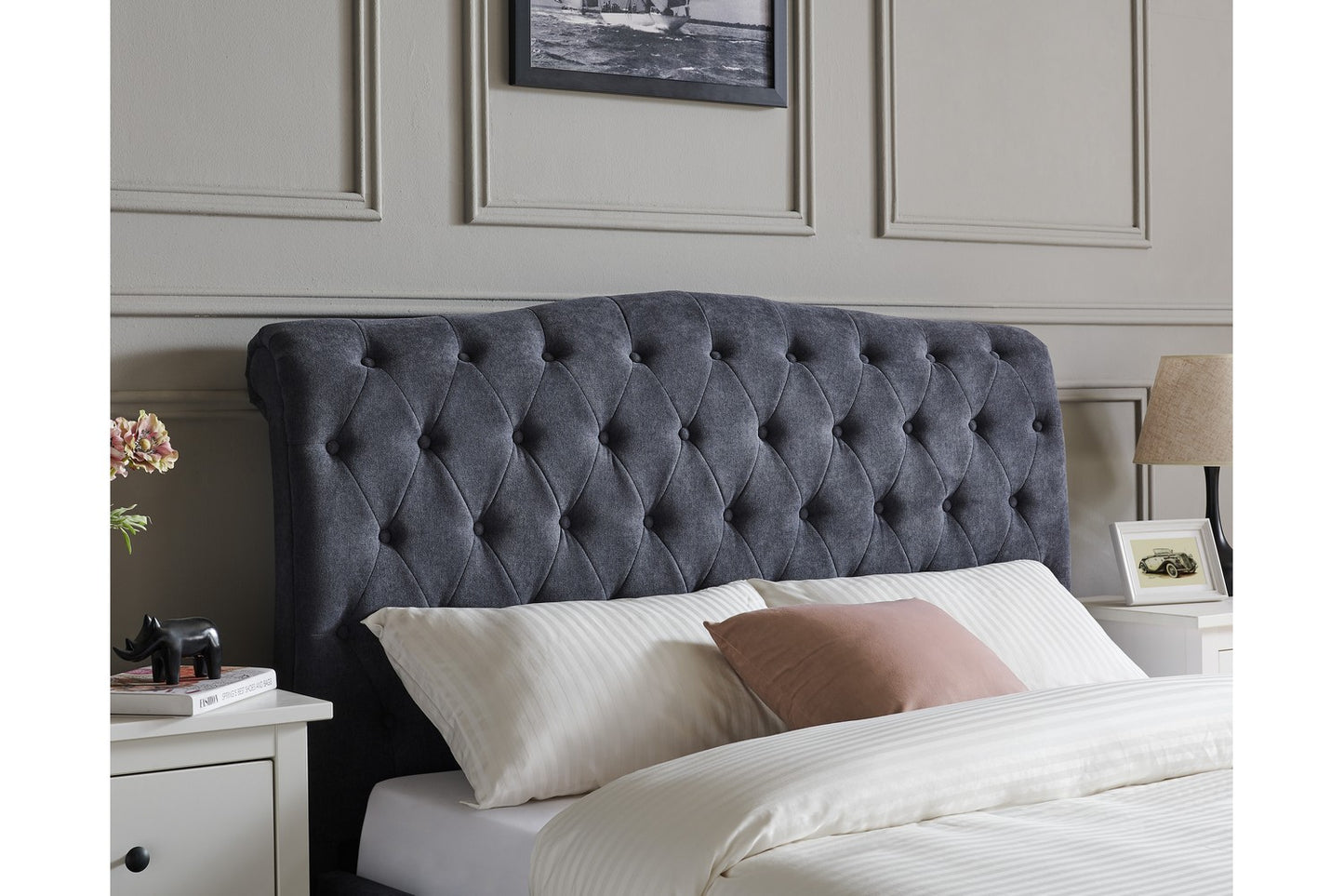 Rosa Bed Frame Double Dark Grey