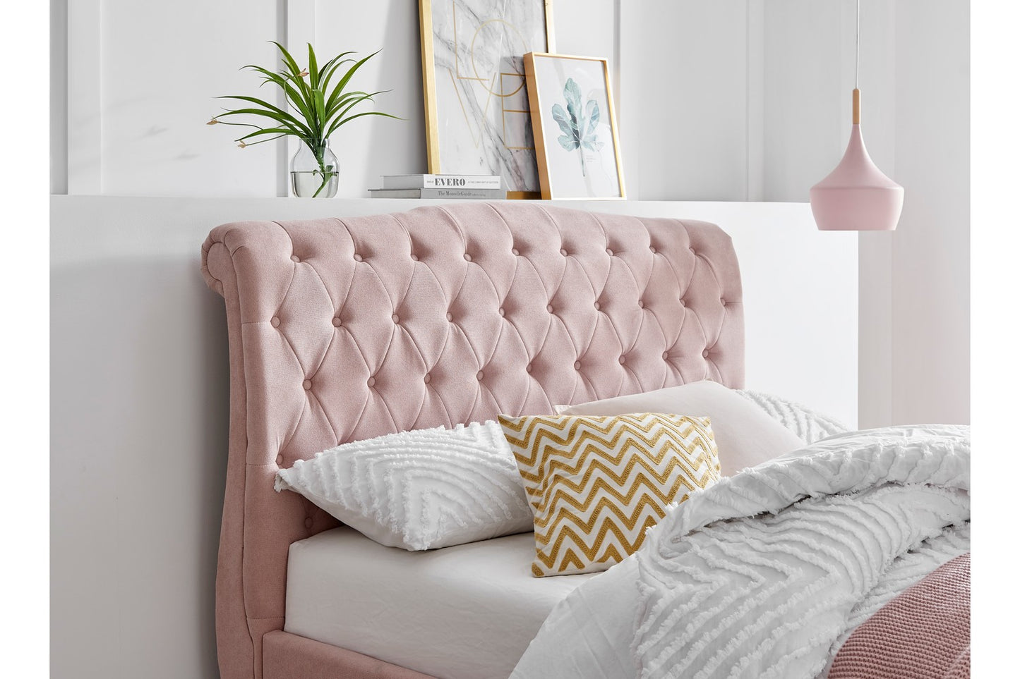 Rosa Bed Frame Double Pink