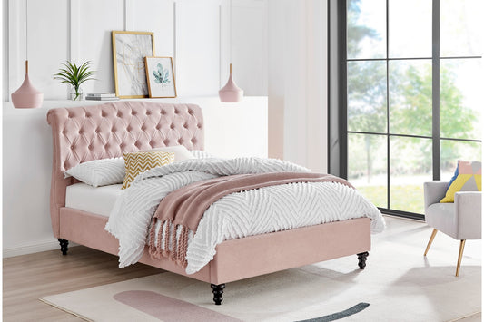 Rosa Bed Frame Double Pink