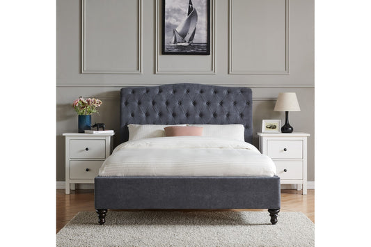 Rosa Bed Frame King Dark Grey