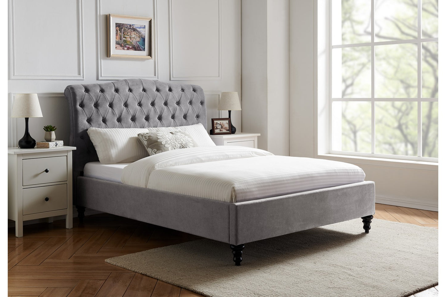 Rosa Bed Frame Super King Light Grey