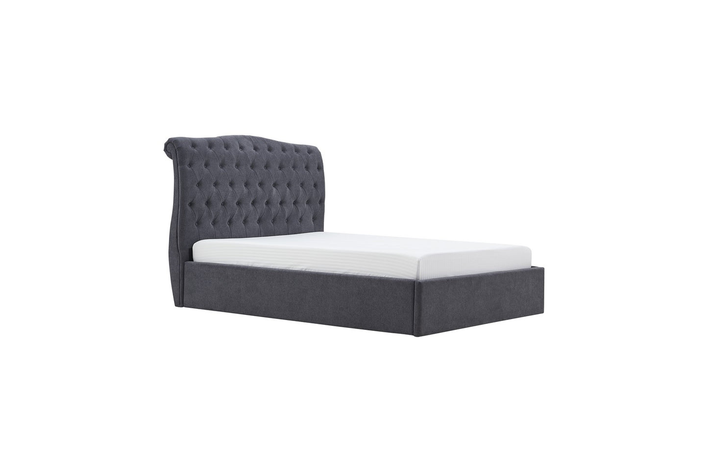 Rosa Bed frame Single Dark Grey Ottoman Storage