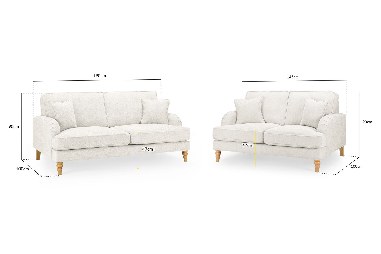 Rupert Sofa Beige 2 Seater