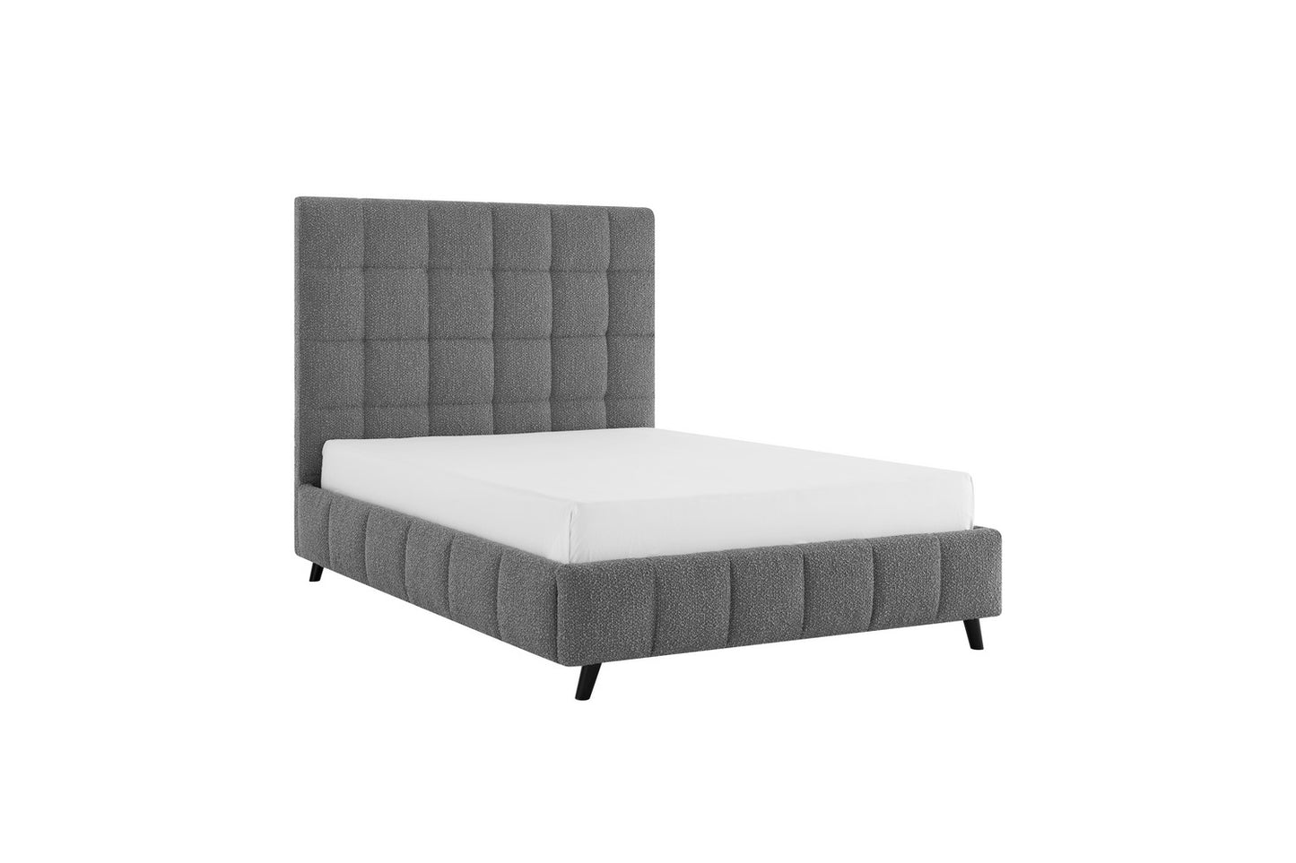 Starla Square Bed Frame Double Boucle Grey