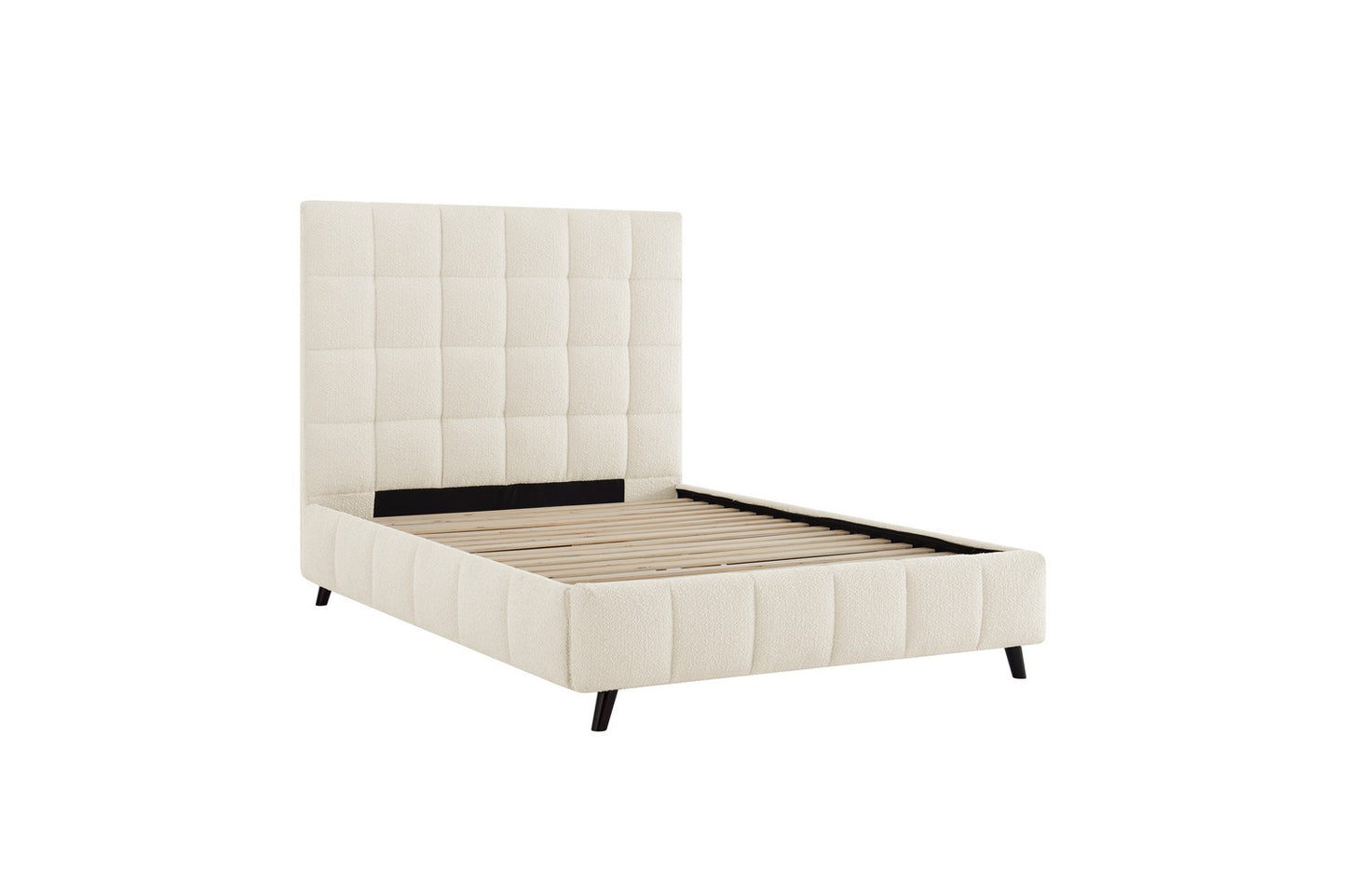 Starla Square Bed Frame Double Boucle Ivory