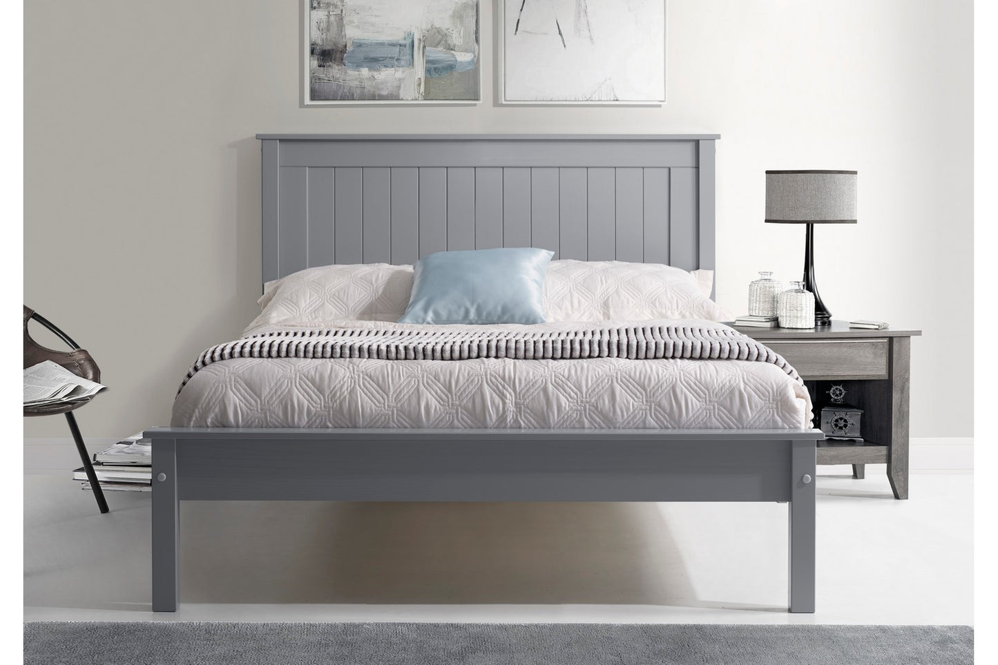 Taurus Bed Frame Double Grey Low Footend