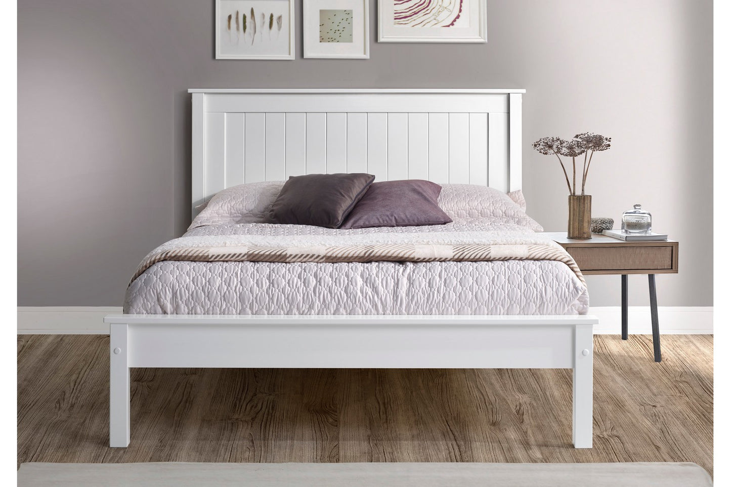 Taurus Bed Frame Double White Low Footend