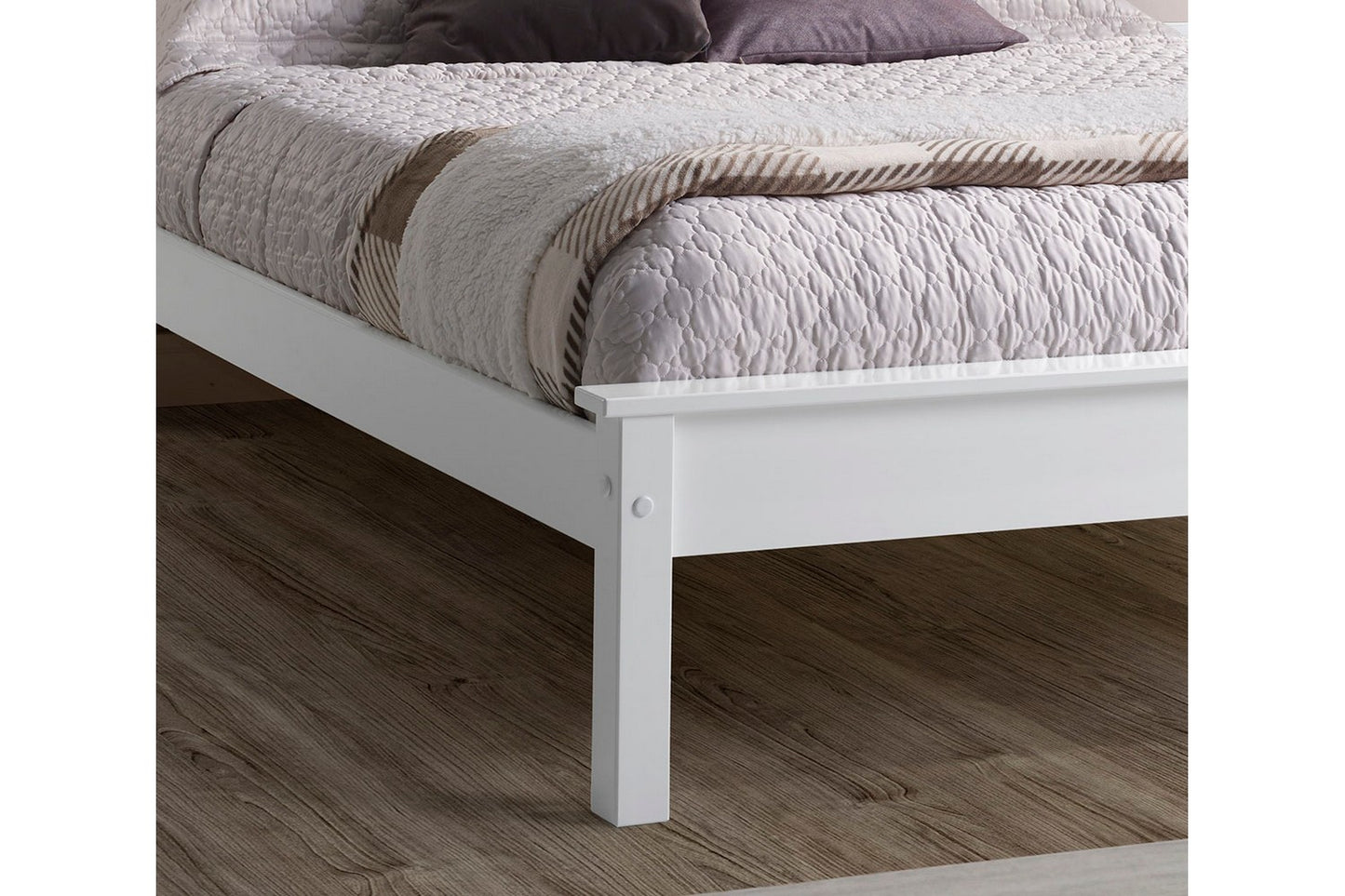 Taurus Bed Frame Single White Low Footend