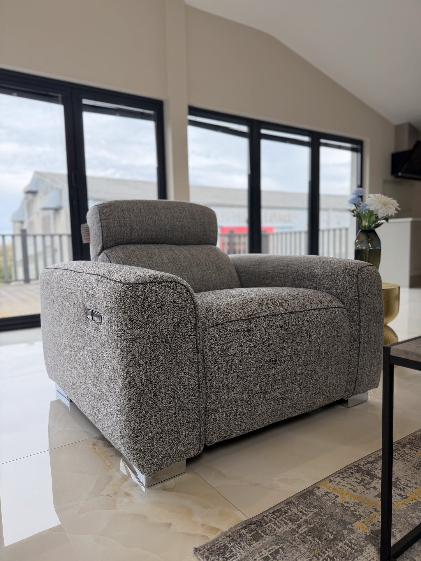 Toronto Electric Recliner Grey Armchair