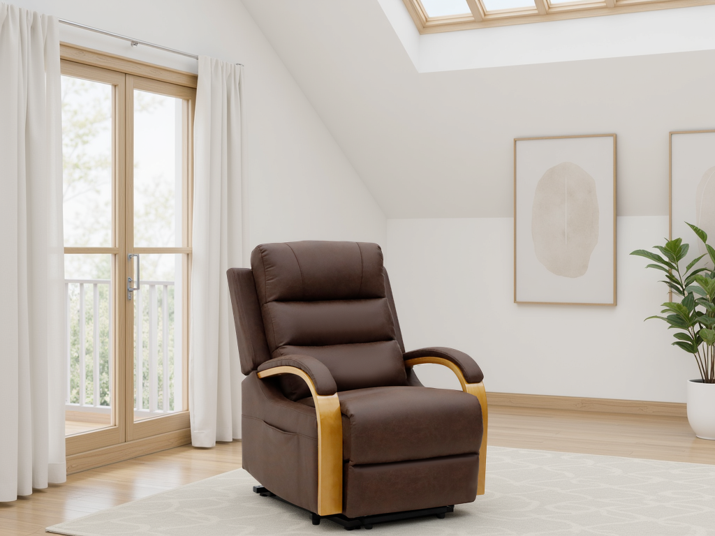 Vigo Electric Reclining Chair Brown