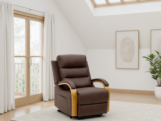 Vigo Electric Reclining Chair Brown