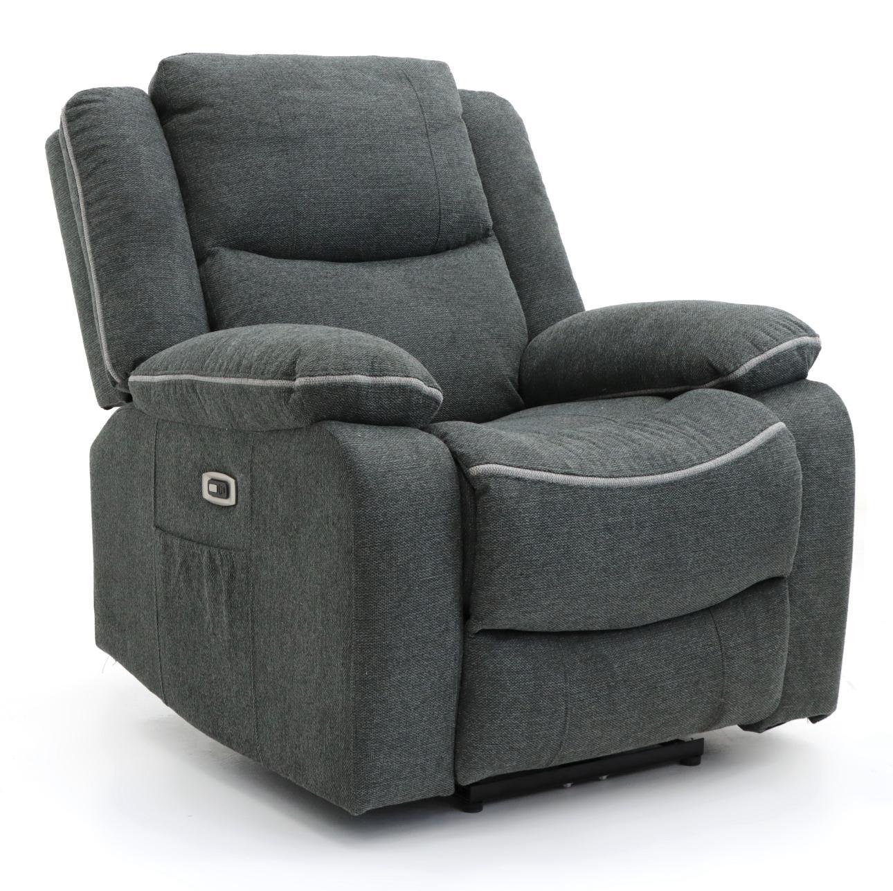 Harald Electric Recliner Sofa Grey Fabric Armchair