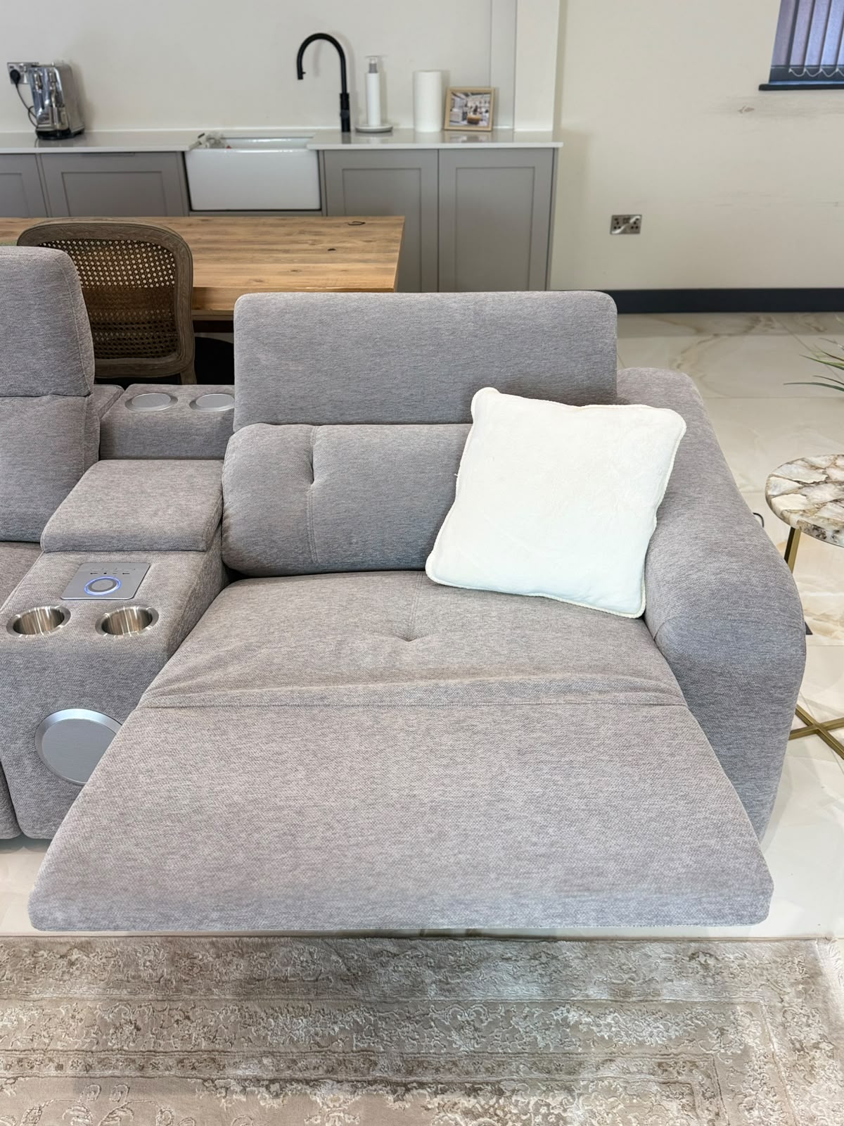 Ohio Electric Recliner Sofa Grey Large Corner
