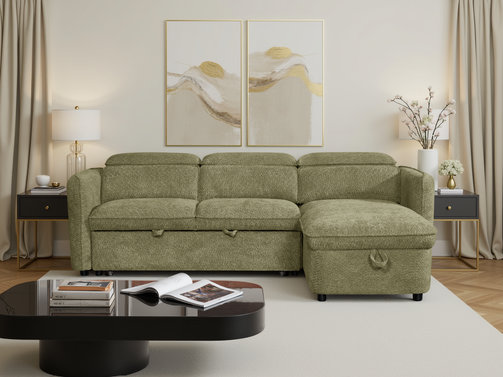 Capri Sofabed Green Universal Corner