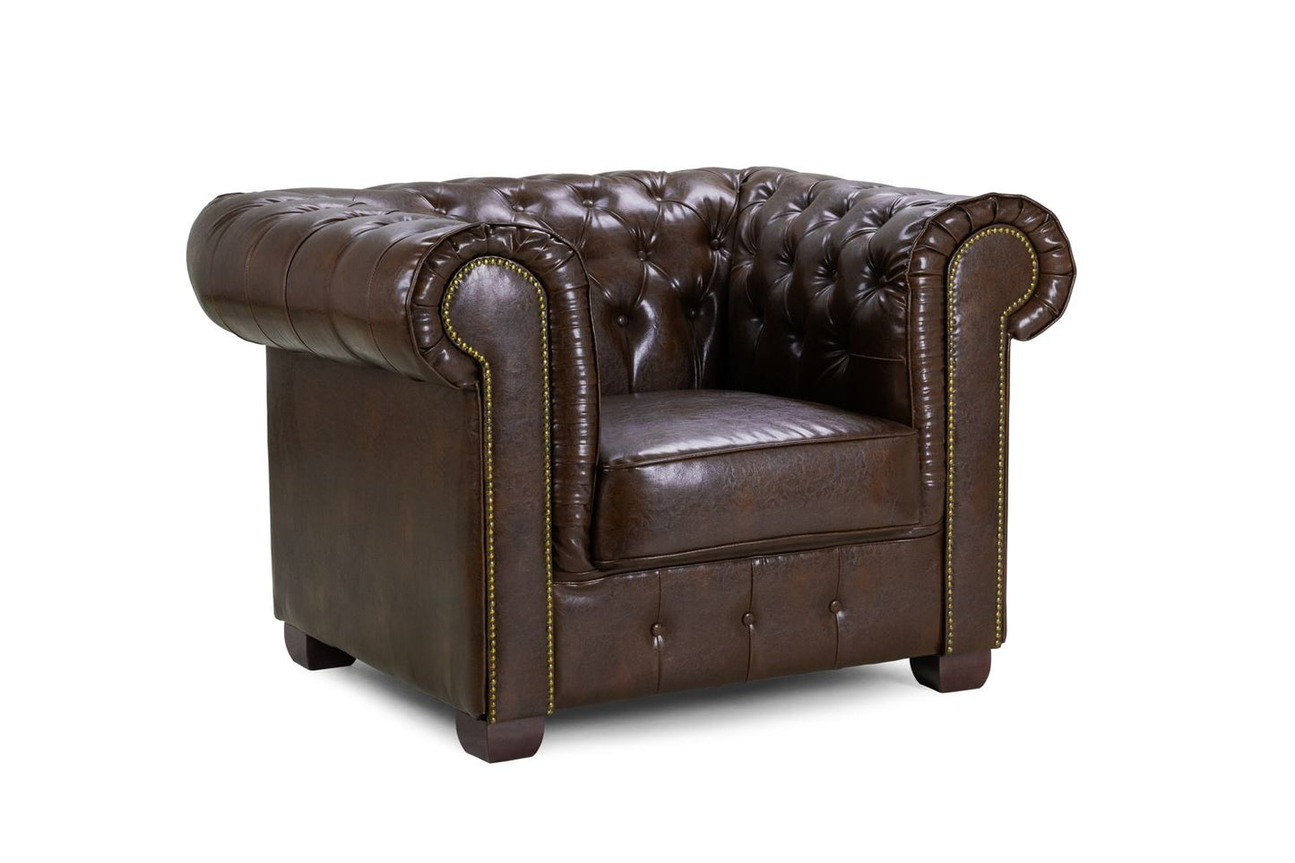 Chesterfield Sofa Antique Brown Armchair