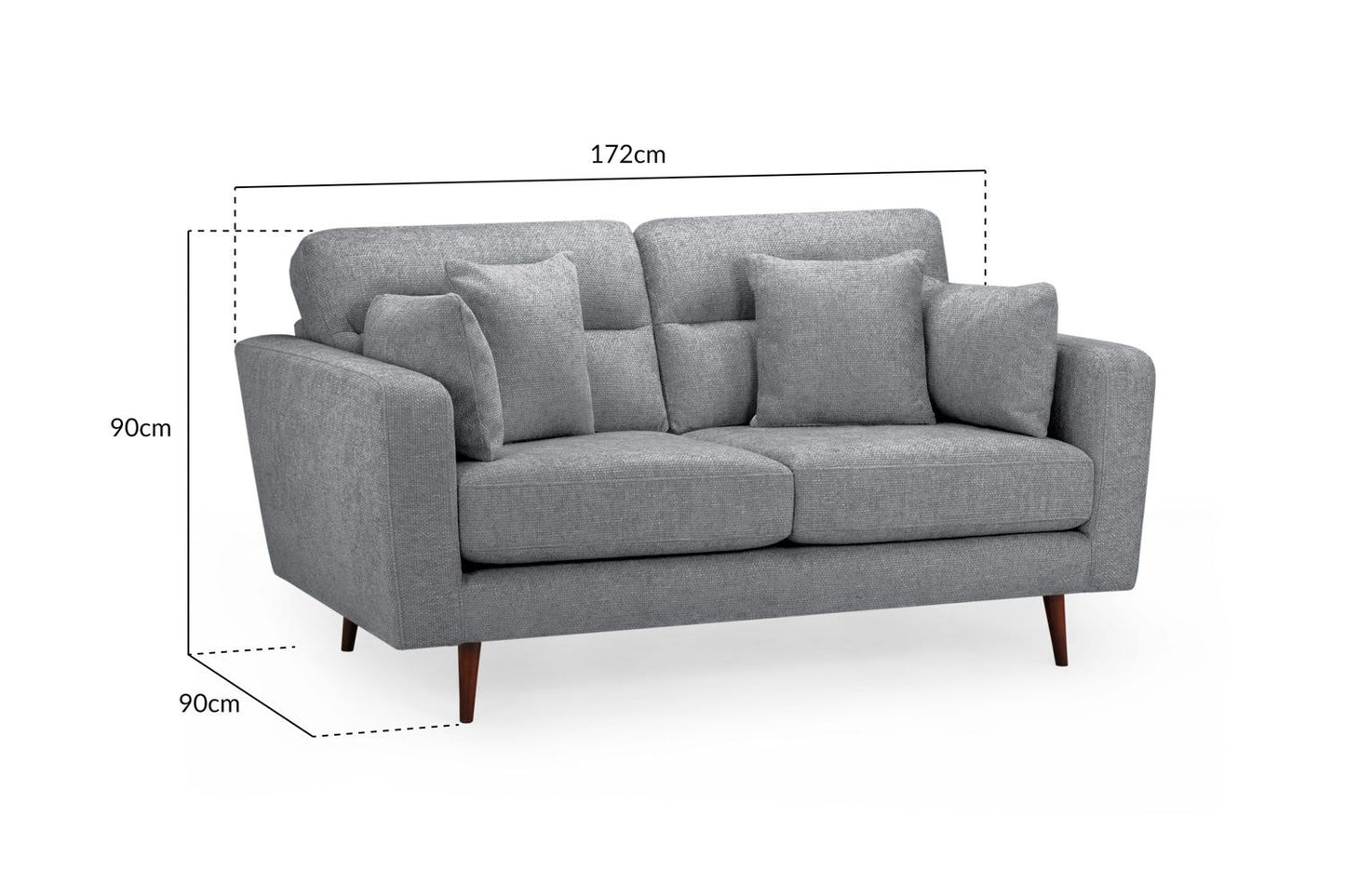 Zenith Sofa Grey 2 Seater