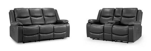 Harald Electric Recliner Sofa Black 3+2 Seater